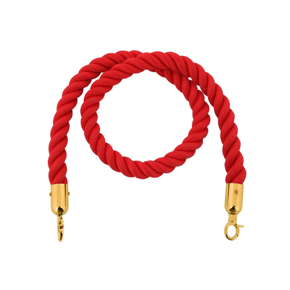Koord van henneptouw tbv afzetpaal - messing/rood