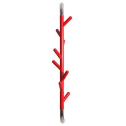 Basic wandkapstok Linair - rood/chroom