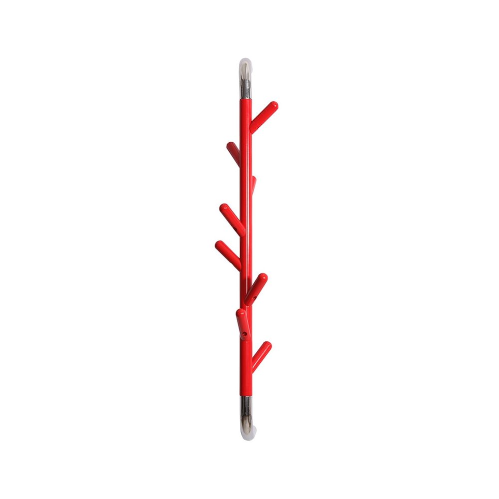 Basic wandkapstok Linair - rood/chroom