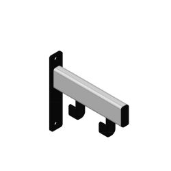 Basic Pro-line wandgarderobe met 2 kledinghangers - grijs/zwart
