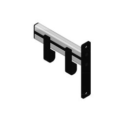 Basic Pro-line wandgarderobe met 2 kledinghangers - grijs/zwart