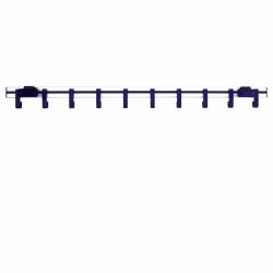 Basic Pro-line wandkapstok met 10 haken - grijs/zwart