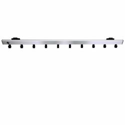 Basic Pro-line wandkapstok met 10 haken - grijs/zwart