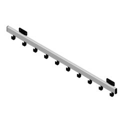 Basic Pro-line wandkapstok met 10 haken - grijs/zwart
