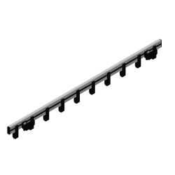Basic Pro-line wandkapstok met 10 haken - grijs/zwart