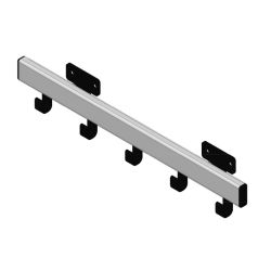 Basic Pro-line wandkapstok met 5 haken - grijs/zwart