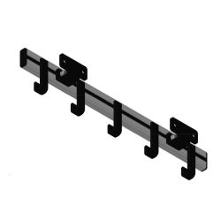 Basic Pro-line wandkapstok met 5 haken - grijs/zwart