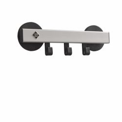 Basic Pro-line magnetische wandkapstok  3 haken - grijs/zwart