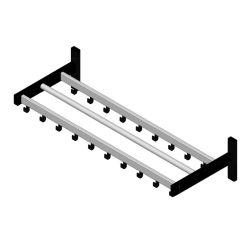 Basic Pro-line wandgarderobe met 19 haken - grijs/zwart