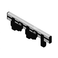 Basic Pro-line wandkapstok met 3 haken - grijs/zwart