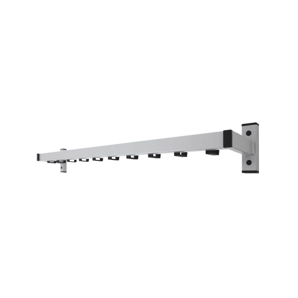Basic Safe wandkapstok met 10 haken aan de achterzijde - grijs/zwart