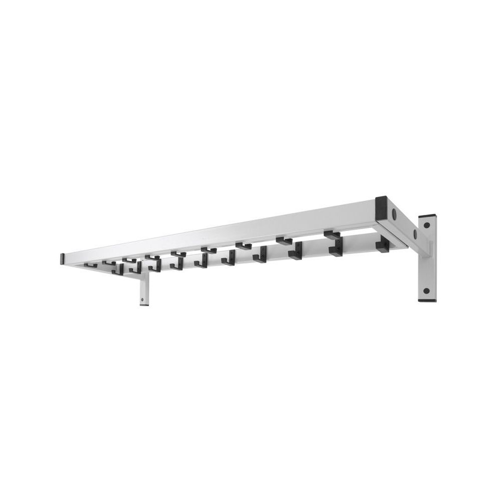 Basic Safe wandkapstok met 19 haken aan de achterzijde - grijs/zwart