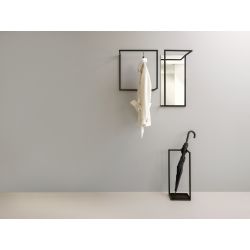 Functionals Frame S wandkapstok met spiegel - zwart