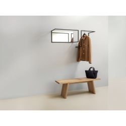 Functionals Frame S wandkapstok met spiegel - zwart