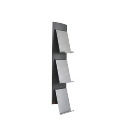 Functionals Toro W brochurehouder wandmodel - donkergrijs/aluminiumgrijs