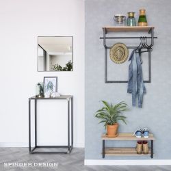 Spinder Design schoenenrek Marco - zwart/eikenhout