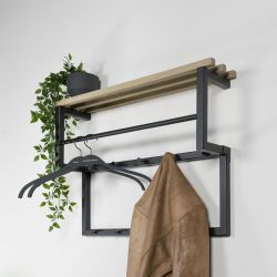 Spinder Design wandkapstok Rizzoli XS - zwart/eikenhout
