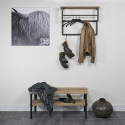 Spinder Design wandkapstok Rizzoli XS - zwart/eikenhout