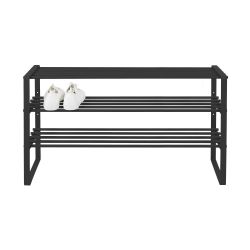 Spinder Design dubbel schoenenrek Rex 2 100cm - zwart