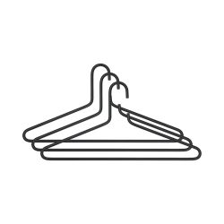 Spinder Design kledinghangers Senza 6 (set van 3 stuks) - zwart