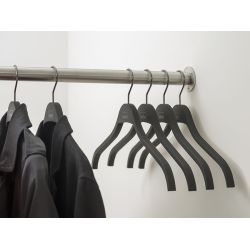 Functionals Grip soft touch kledinghanger (set van 5 stuks) - zwart 
