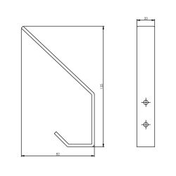 Intersteel Kapstokhaak 695010 gebogen - RVS