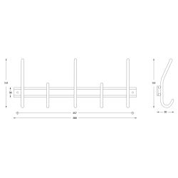 Intersteel Garderobe 5 haken - RVS