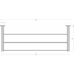 Garderobe 1 meter met 6 kledinghangers RVS