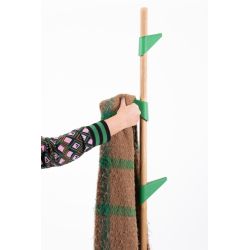 Cascando staande eikenhout kapstok Bamboo 1 - groene haken