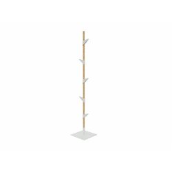 Cascando staande eikenhout kapstok Bamboo 1 - witte haken