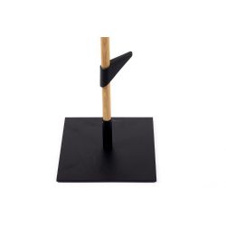 Cascando staande eikenhout kapstok Bamboo 1 - zwarte haken