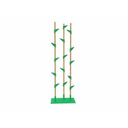 Cascando staande eikenhout kapstok Bamboo 3 - groene haken