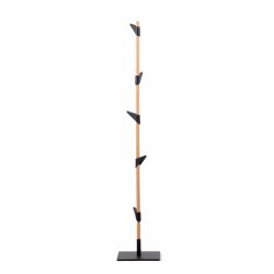 Cascando staande kapstok Bamboo 1 eikenhout - zwarte haken