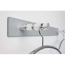 Cascando Hangon Double 6 wandgarderobe voor 6 kledinghangers - aluminium