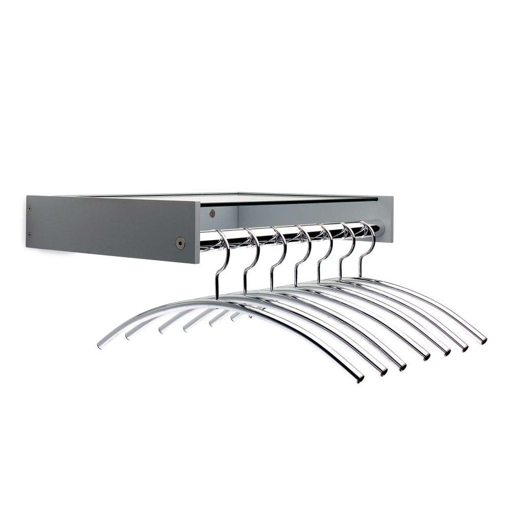 Cascando Hangon 7 wandgarderobe voor 7 kledinghangers - aluminium