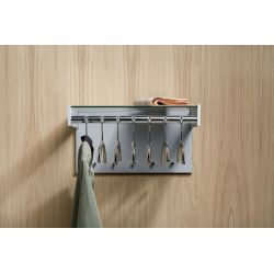 Cascando Hangon 7 Large wandgarderobe voor 7 kledinghangers - aluminium