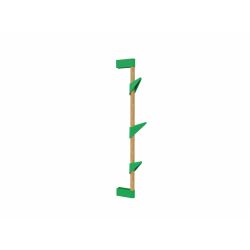 Cascando wandkapstok Bamboo wall 3 eikenhout - groene haken