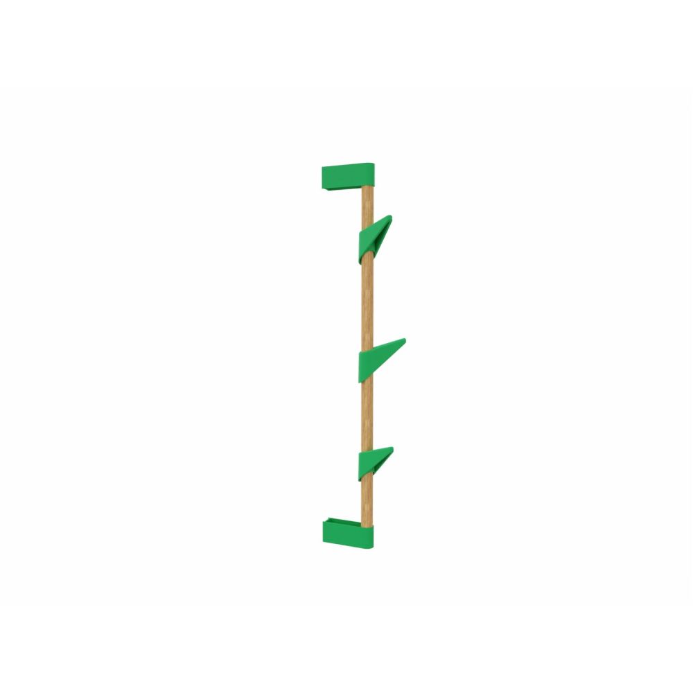 Cascando wandkapstok Bamboo wall 3 eikenhout - groene haken