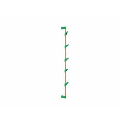 Cascando wandkapstok Bamboo wall 5 eikenhout - groene haken
