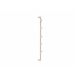 Cascando wandkapstok Bamboo wall 5 eikenhout - witte haken