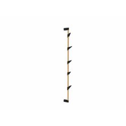 Cascando wandkapstok Bamboo wall 5 eikenhout - zwarte haken