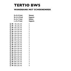 Functionals Tertio BWS wandbank met schoenenrek