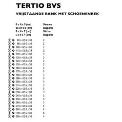 Functionals Tertio BVS vrijstaande bank met schoenenrek