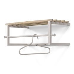 Spinder Design wandkapstok Marco - silky taupe/eikenhout