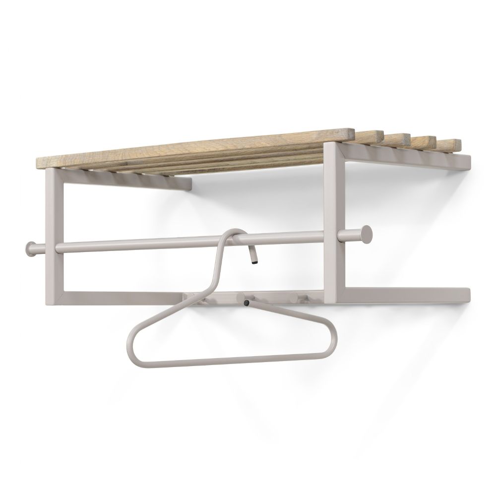 Spinder Design wandkapstok Marco - silky taupe/eikenhout