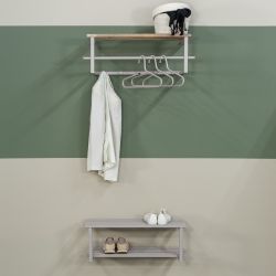 Spinder Design wandkapstok Marco - silky taupe/eikenhout