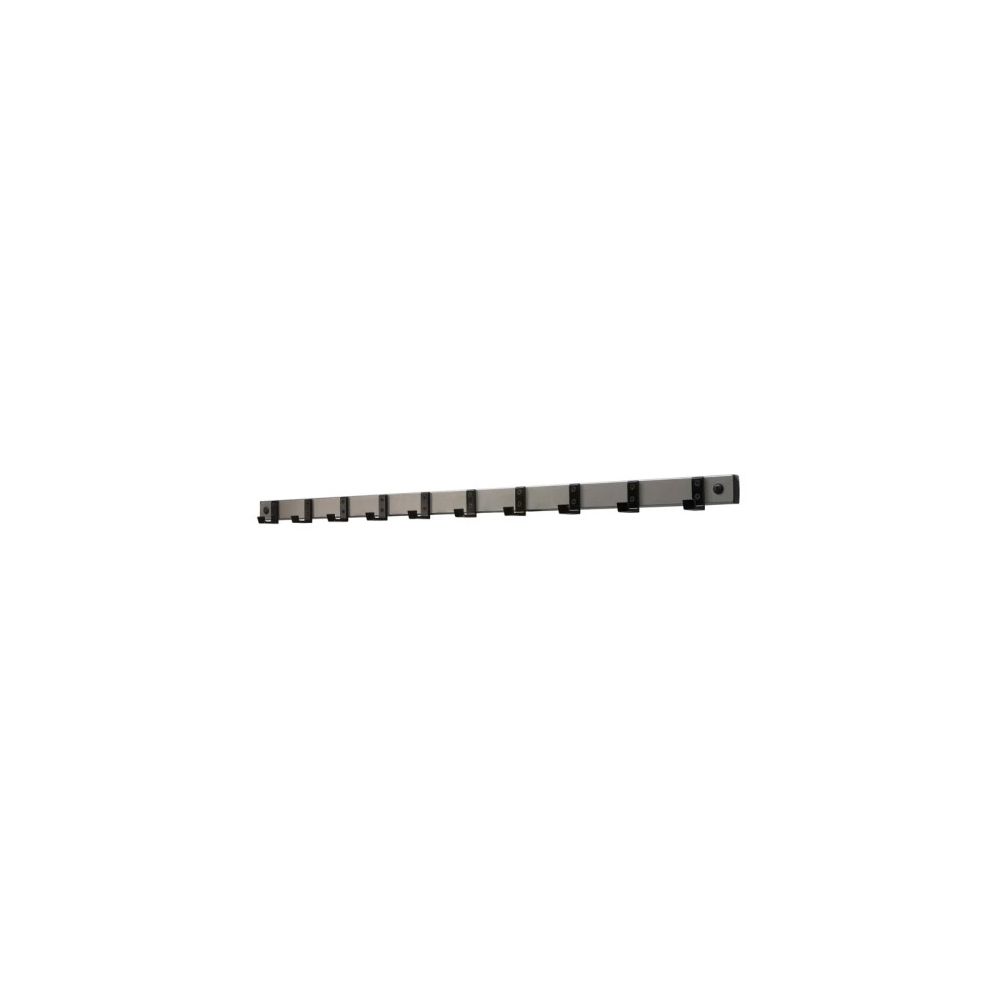 Basic HIQ wandkapstok met 10 haken - grijs/zwart
