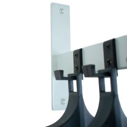 Basic HIQ wandkapstok met 2 kledinghangers - grijs/zwart