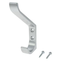 Kapstokhaak gebogen - aluminium