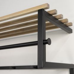 Spinder Design Rizzoli XL (100 cm) wandkapstok - zwart/eikenhout